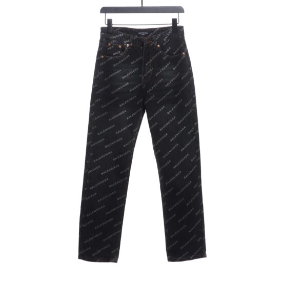 Balenciaga classic barrage printed denim trousers