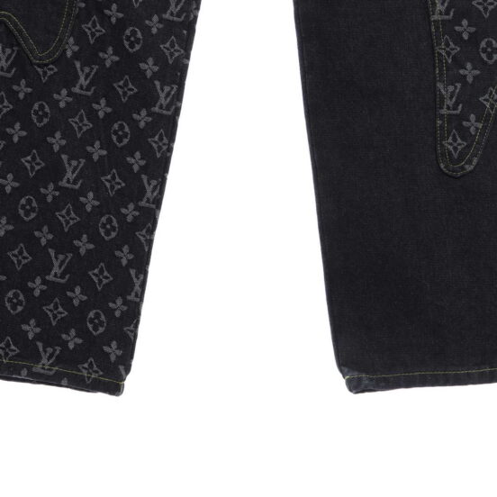 L's co-branded NIGO patchwork contrasting denim trousers