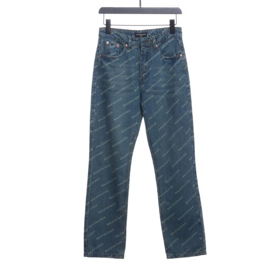 Balenciaga classic barrage printed denim trousers